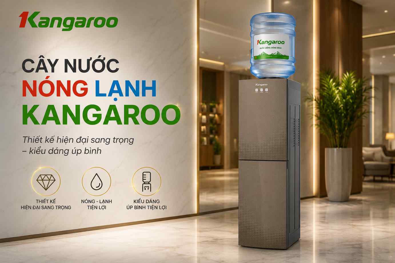 Cây nước nóng lạnh Kangaroo úp bính KG58A3